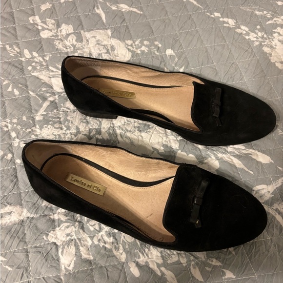 Louise et Cie Black Suede Loafer Flats - Picture 1 of 8
